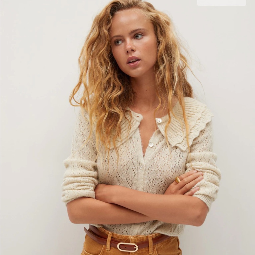 Mango doll collar cardigan